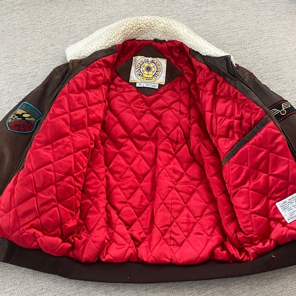 Boy’s Brown Leather Aviator Jacket with Patches - Picture 6 of 9